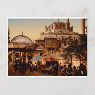 Mosque and street, Scutari, Constantinople, Turkey Postcard