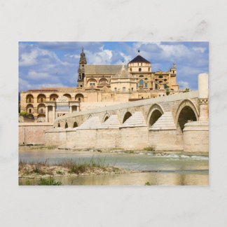Mosque Cathedral and Roman Bridge in Cordoba Postcard