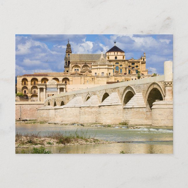 Mosque Cathedral and Roman Bridge in Cordoba Postcard (Front)