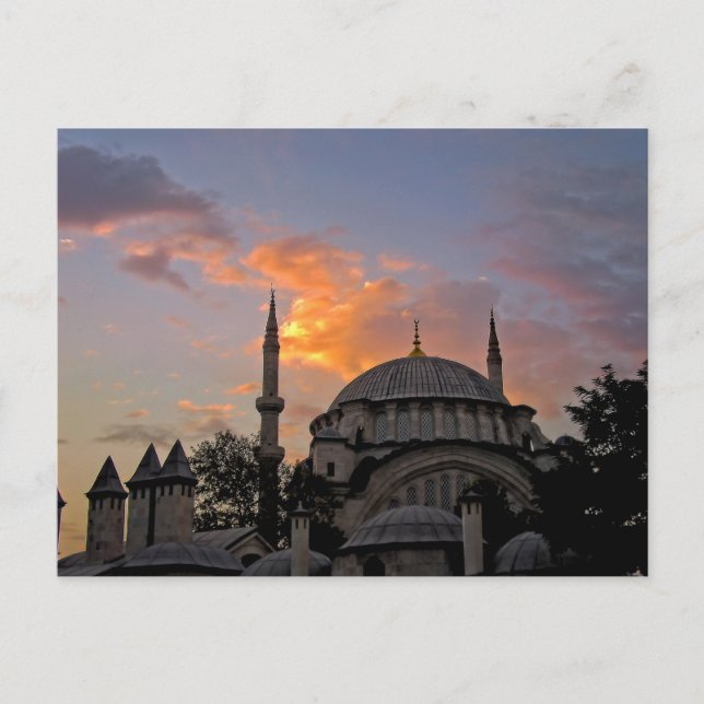 Mosque in Istanbul at Sunset Postcard (Front)