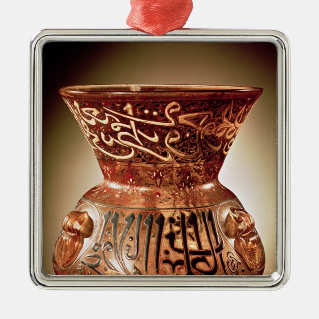 Mosque lamp with enamelled decoration inscribed (Front)