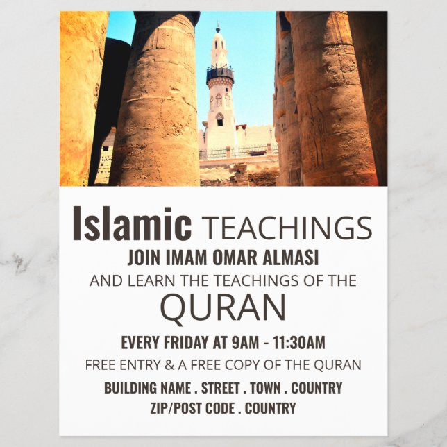 Mosque Of Abu'l Haggag, Islamic Teaching Advert Flyer (Front)
