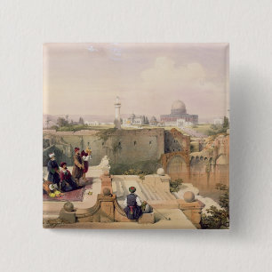 Mosque of Omar showing the Site of the Temple 15 Cm Square Badge