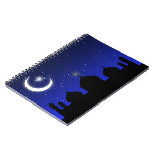 Mosque Silhouette at Night - Notebook