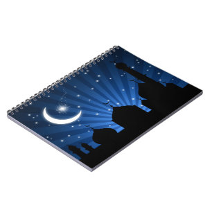 Mosque Silhouette Blue Night - Notebook