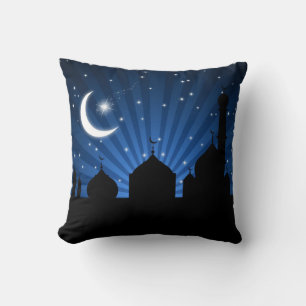 Mosque Silhouette Blue Night - Pillow