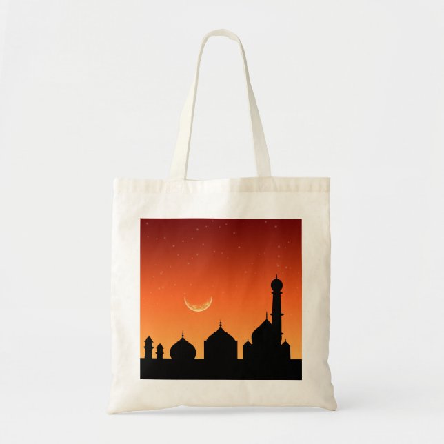 Mosque Silhouette Evening Sky - Budget Tote Bag (Front)