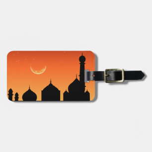 Mosque Silhouette Evening Sky - Luggage Tag