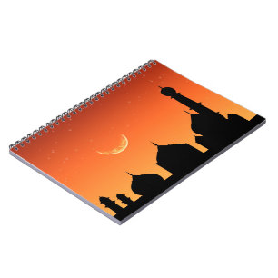 Mosque Silhouette Evening Sky - Notebook