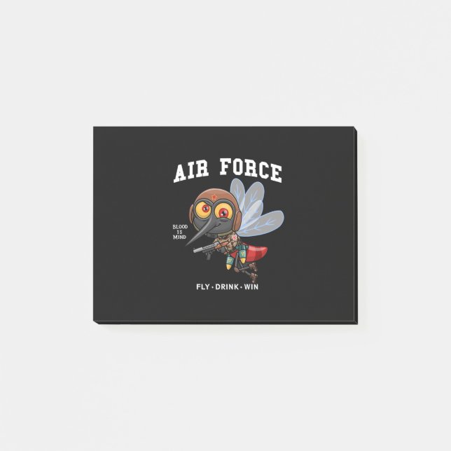mosquito cartoon, air force illustration post-it notes (Front)