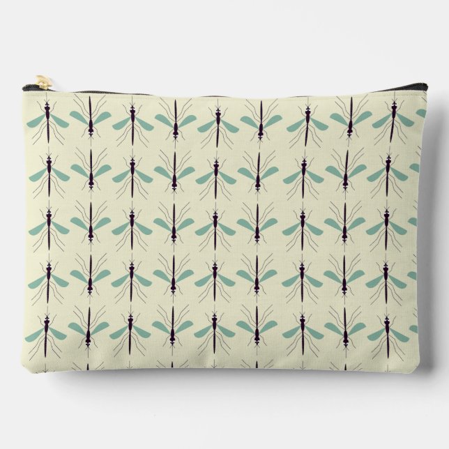 Mosquito pattern on light yellow accessory pouch (Front)