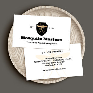 Mosquito Pest Control Shield Logo Business Card