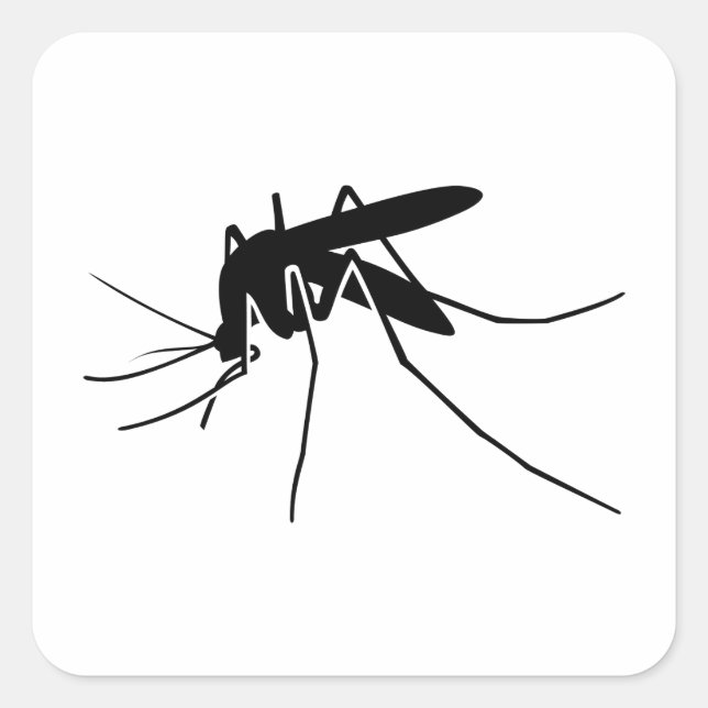 Mosquito Side View Square Sticker (Front)