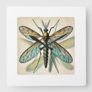 Mosquito Watercolor Ink 200924IREF223 - Watercolor Square Wall Clock