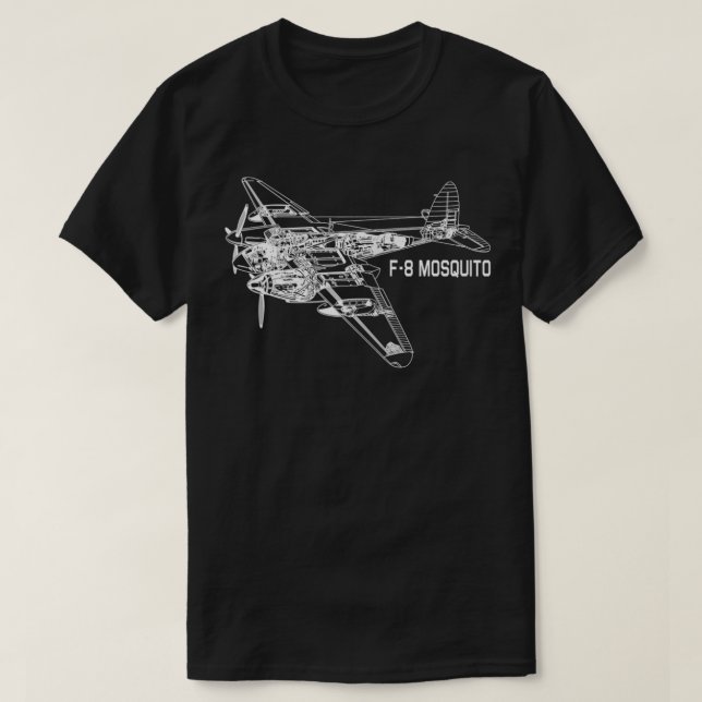 Mosquito WWII Plane American F8 Reconnaissance Air T-Shirt (Design Front)
