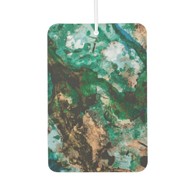 Moss Agate Green Crystal Geode Abstract Car Air Freshener (Front)