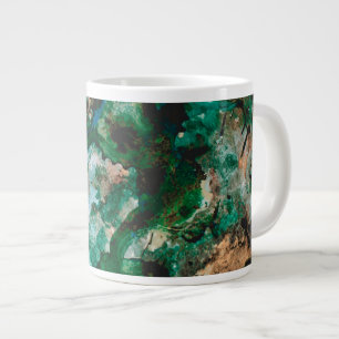 Moss Agate Green Crystal Geode Abstract Large Coffee Mug