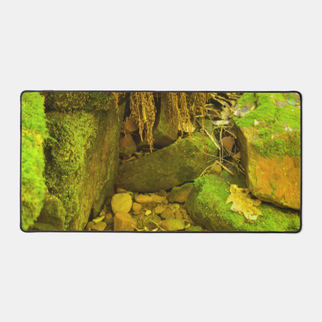 Moss and Stone – Hungarian Falls, Upper Peninsula Desk Mat (Front)