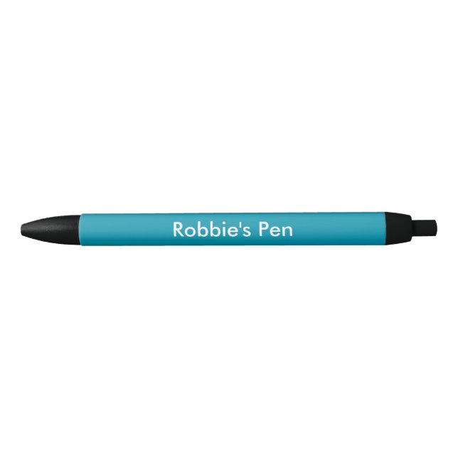 Moss Blue Personalised Black Ink Pen (Front)