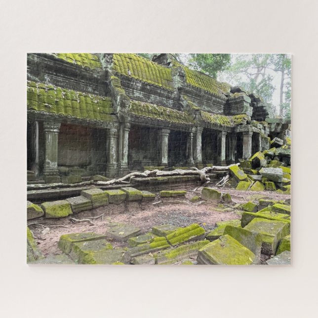 Moss covered Temple Ta Prohm Cambodia Jigsaw Puzzle (Horizontal)