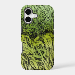 Moss drawing with coloured overlay iphone case