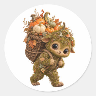 Moss Forest Sprite Tote Bag Classic Round Sticker
