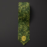 Moss Green and Gold Botanical Tie<br><div class="desc">Make a statement with our Moss Green and Gold Botanical Neck Tie. The combination of moss green and gold,  along with the botanical design,  exudes elegance and style. Pair it with our matching socks for a coordinated and luxurious look.</div>