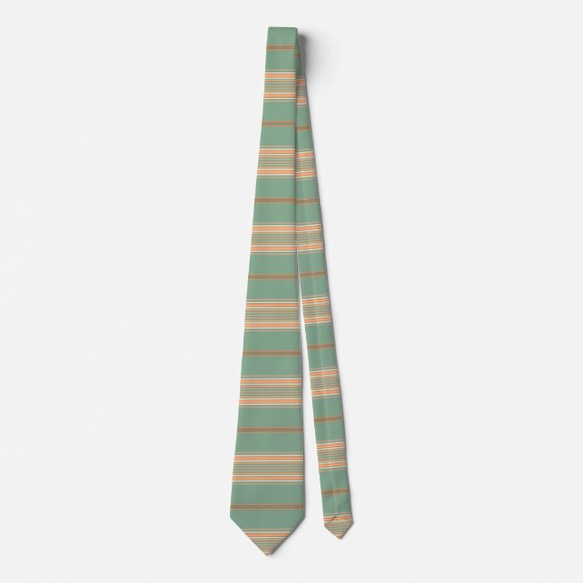 Moss Green and White Stripe Tie (Front)