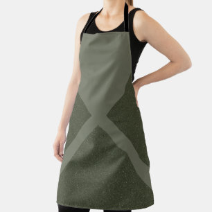 Moss Green Apron with Cross Fade Design