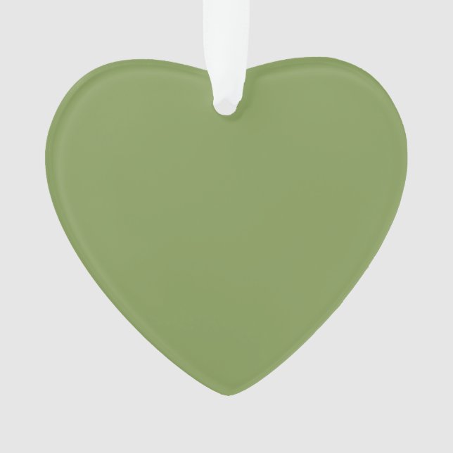 Moss Green Background Colour Decor Customise this Ornament (Front)