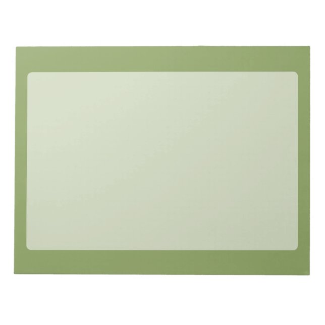 Moss Green Background Solid Colour Customise this Notepad (Front)