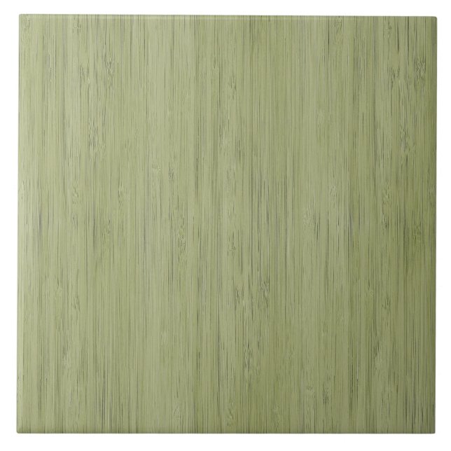 Moss Green Bamboo Wood Grain Look Ceramic Tile (Front)
