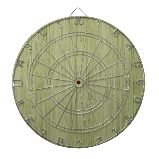 Moss Green Bamboo Wood Grain Look Dartboard (Front)