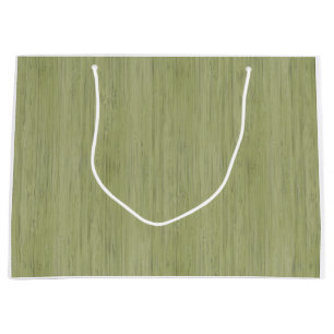 Moss Green Bamboo Wood Grain Look Large Gift Bag