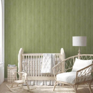 Moss Green Bamboo Wood Grain Look Wallpaper