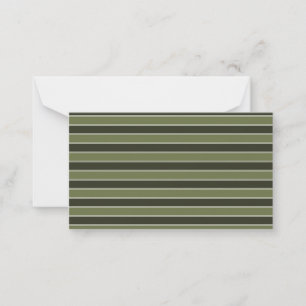Moss Green Black Horizontal Lines Stripe Geometric Card