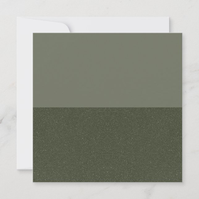 Moss Green Block Speckle Flat Note Card (Custom) (Front)