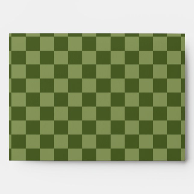 Moss Green Chequerboard Envelope (Front)