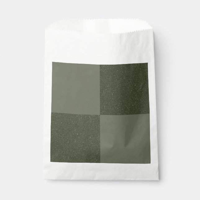 Moss Green Chequerboard Favour Bag (Front)