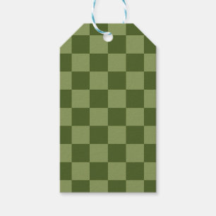 Moss Green Chequerboard Gift Tags