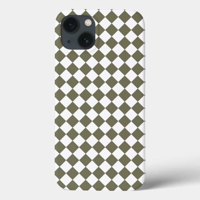 Moss Green Chequerboard pattern Case-Mate iPhone Case (Back)