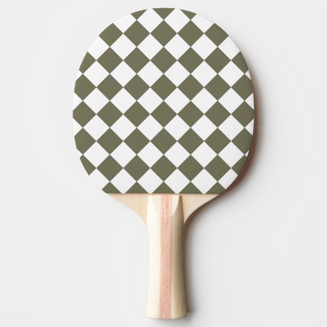Moss Green Chequerboard pattern Ping Pong Paddle (Front)