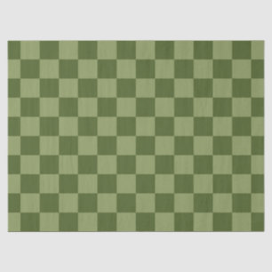 Moss Green Chequerboard Tissue Paper
