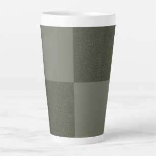 Moss Green Chequered Custom Latte Mug