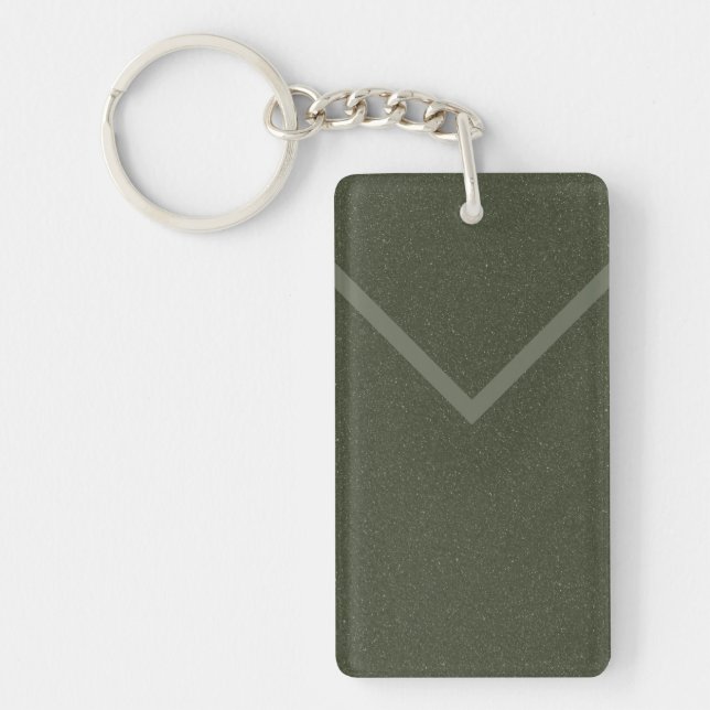 Moss Green Chevron Acrylic Keychain – Customisable (Front)