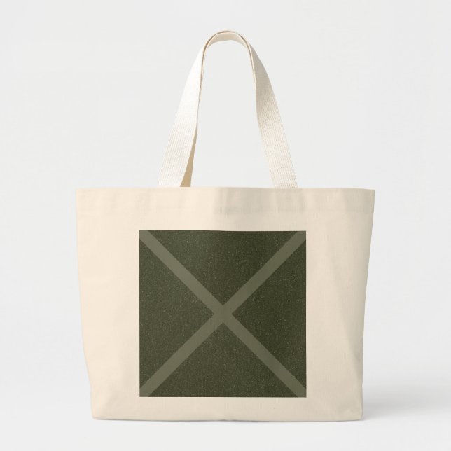 Moss Green Cross Design Tote Bag (Front)