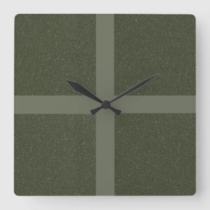 Moss Green Cross Pattern Wall Clock