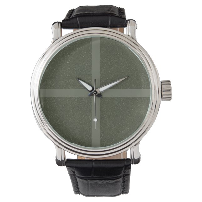 Moss Green Cross Watch – Customisable eWatch Watch (Front)