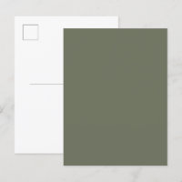 Moss Green Custom Invitation Postcard