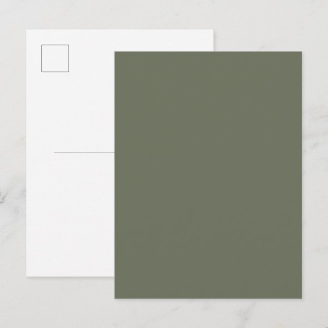 Moss Green Custom Invitation Postcard (Front/Back)